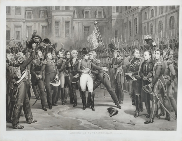 Napoléon Adieux De Fontainebleau Grande Gravure Par Jazet 