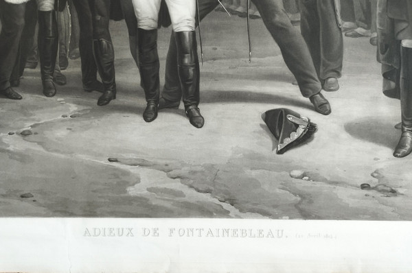 Napoléon Adieux De Fontainebleau Grande Gravure Par Jazet 