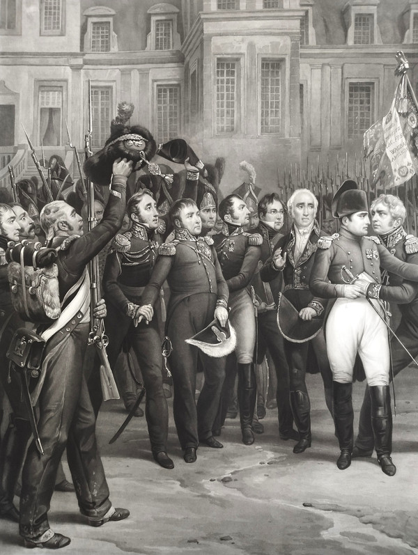 Napoléon Adieux De Fontainebleau Grande Gravure Par Jazet 