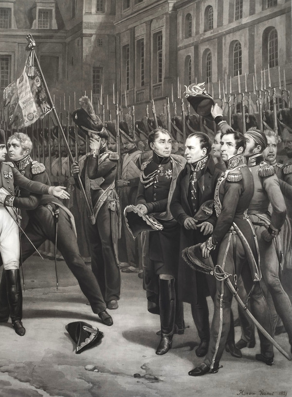 Napoléon Adieux De Fontainebleau Grande Gravure Par Jazet 