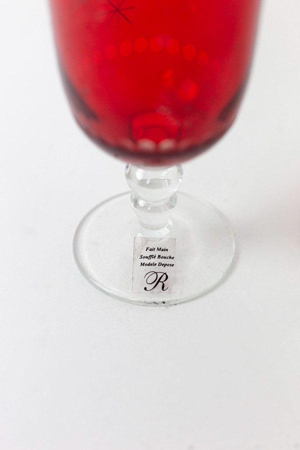 Set of bohemian crystal glasses, contemporary work