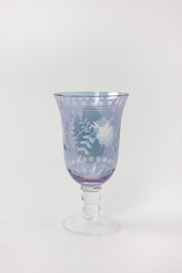 Set of bohemian crystal glasses, contemporary work