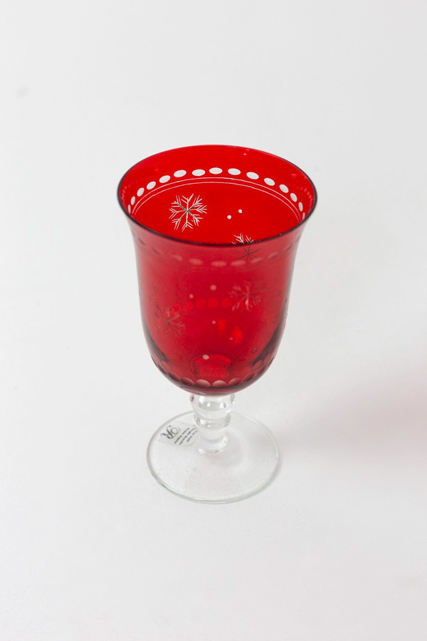 Set of bohemian crystal glasses, contemporary work