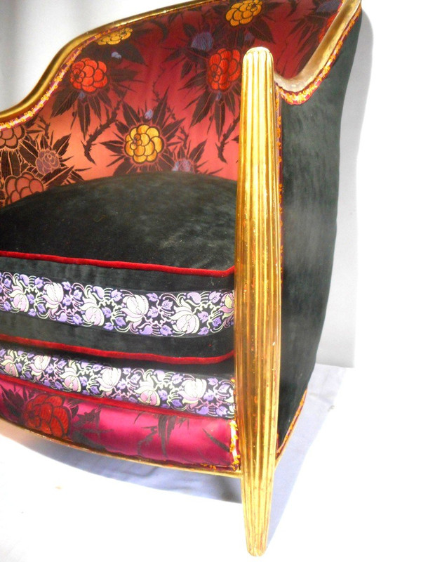 Pair Of Gilded Art Deco Armchairs By Paul Follot (1877-1942)