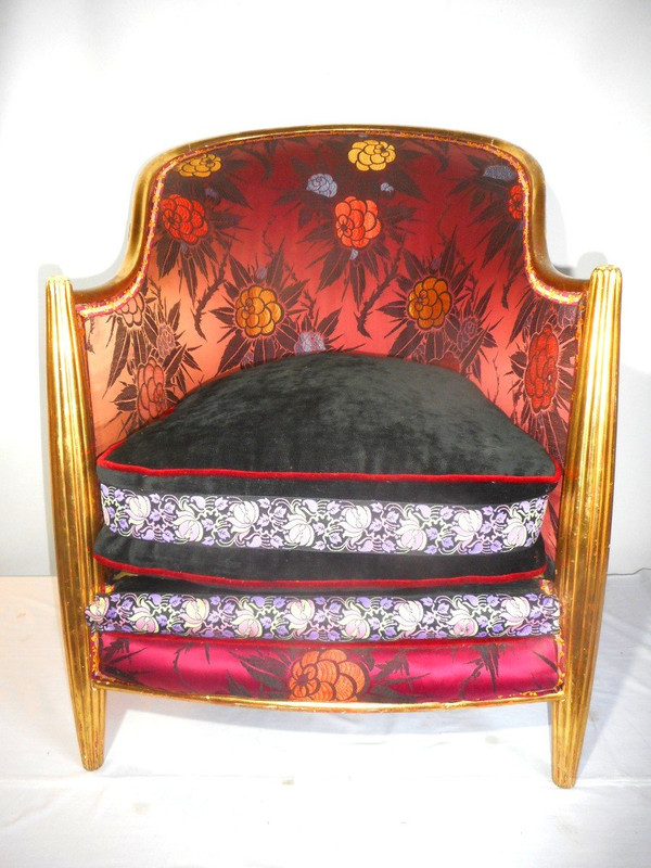 Pair Of Gilded Art Deco Armchairs By Paul Follot (1877-1942)