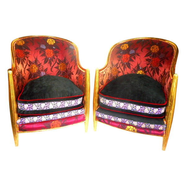 Pair Of Gilded Art Deco Armchairs By Paul Follot (1877-1942)