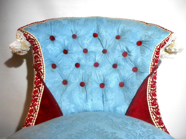 Pair Of Napoleon III period upholstered Chauffeuses