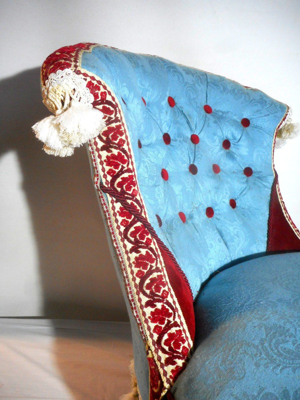 Pair Of Napoleon III period upholstered Chauffeuses