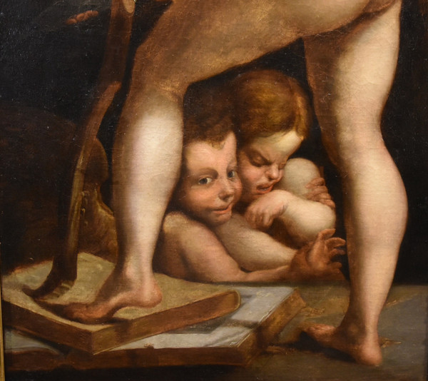 Cupid Carving His Bow, Francesco Mazzola, Known As Il Parmigianino (parme, 1503 - 1540) Follower Of 