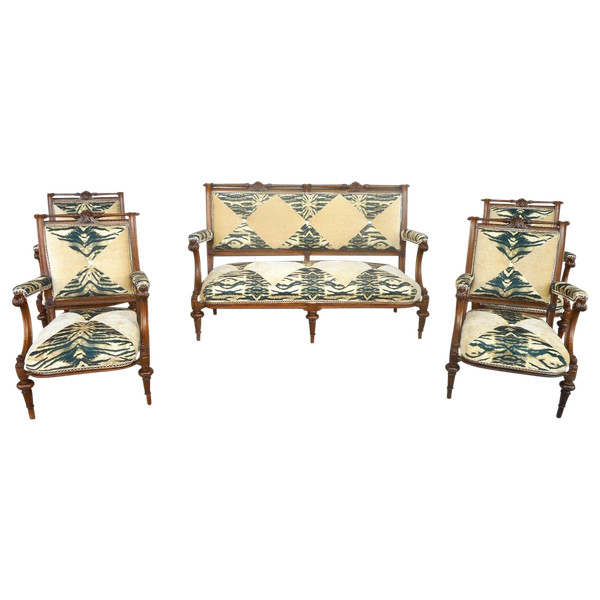 Napoleon III Period Walnut Living Room Set