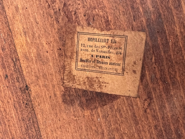TABLE DE SALON ESTAMPILLÉE DU XIXe DE STYLE LOUIS XV / VIOLONÉE EN MARQUETERIE