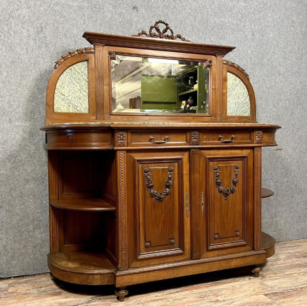 Louis XVI-style half-moon walnut sideboard circa 1850