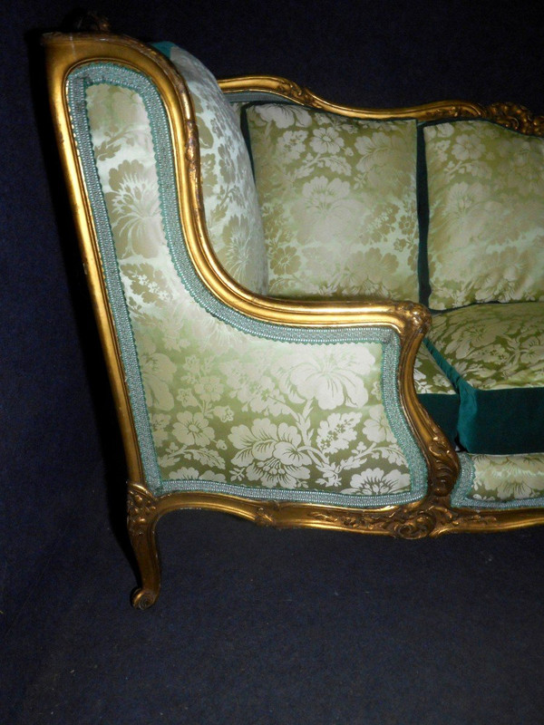 Duchesse En Bois Doré Et Soierie époque XIXe