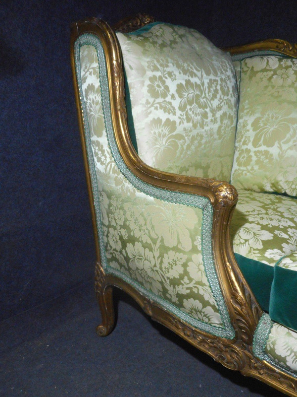 Duchesse En Bois Doré Et Soierie époque XIXe