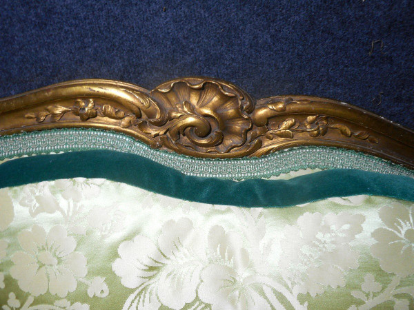 Duchesse En Bois Doré Et Soierie époque XIXe