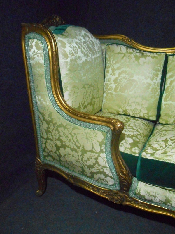 Duchesse En Bois Doré Et Soierie époque XIXe