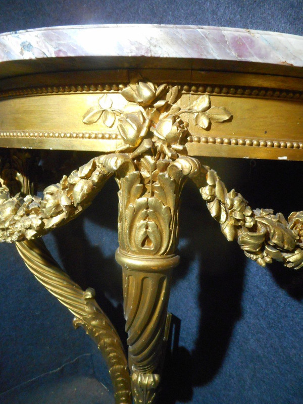 Paire De Console Aux Cornes d'Abondance En Bois Doré époque XIXe