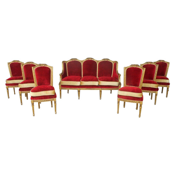 Ensemble De Salon En Bois Doré époque XIXe