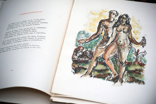 Curiosa - Ch. BAUDELAIRE, " LES FLEURS DU MAL ". Illustré par Roger CARLE. Paris, 1946 