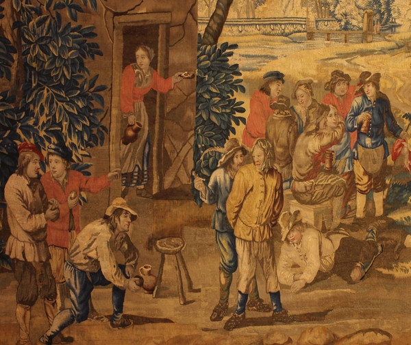 Brussels Tapestry After Teniers Circa 1700