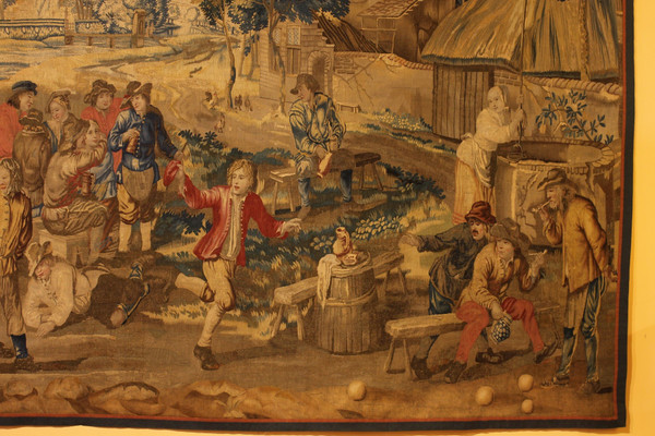 Brussels Tapestry After Teniers Circa 1700