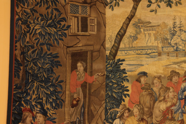 Brussels Tapestry After Teniers Circa 1700
