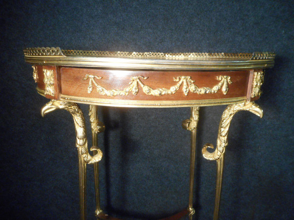 Pedestal Table By Henry Dasson In Gilt Bronze And Marquetry Dated 1888