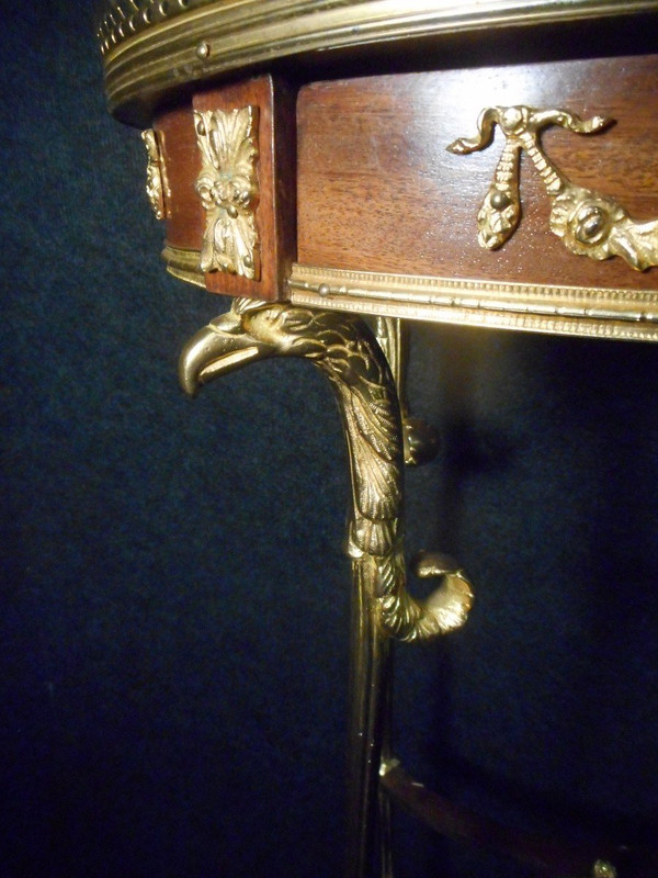 Pedestal Table By Henry Dasson In Gilt Bronze And Marquetry Dated 1888