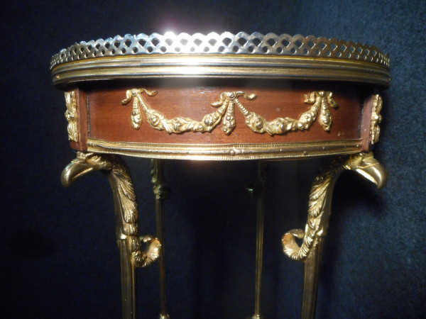 Pedestal Table By Henry Dasson In Gilt Bronze And Marquetry Dated 1888