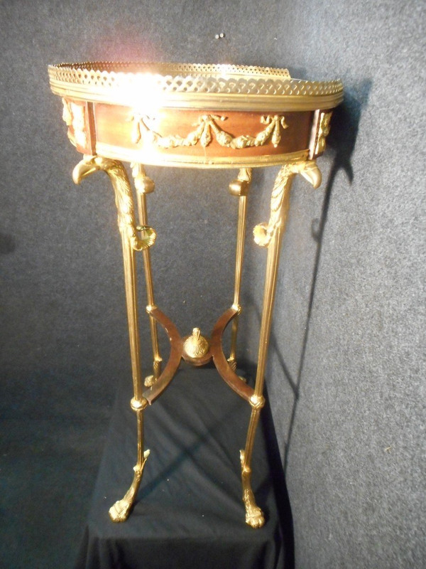 Pedestal Table By Henry Dasson In Gilt Bronze And Marquetry Dated 1888