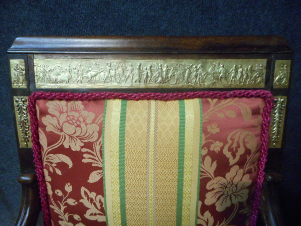 Series Of Restoration Period Armchairs Attributed To Jacob In Cuban Mahogany And Gilt Bronze