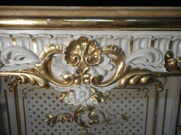 Large Console In Lacquered And Gilded Wood, 19th Century
