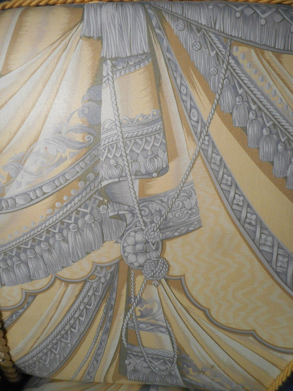 Napoleon III period sofa, Pierre Balmain fabric