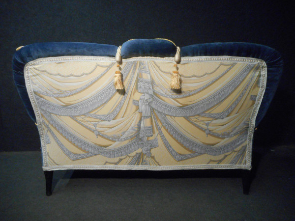 Napoleon III period sofa, Pierre Balmain fabric