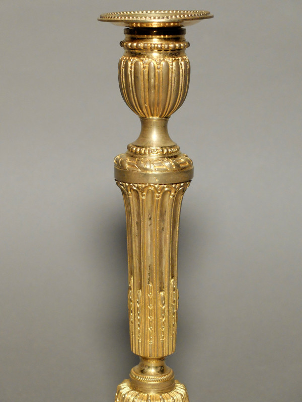 Pair of Louis XVI ormolu candlesticks