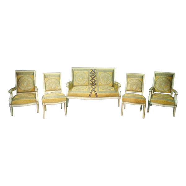 Late 19th Century Lacquered And Gilded Living Room Set