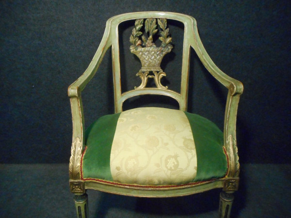 18th Century Provençal Living Room Set In Lacquered And Gilded Wood