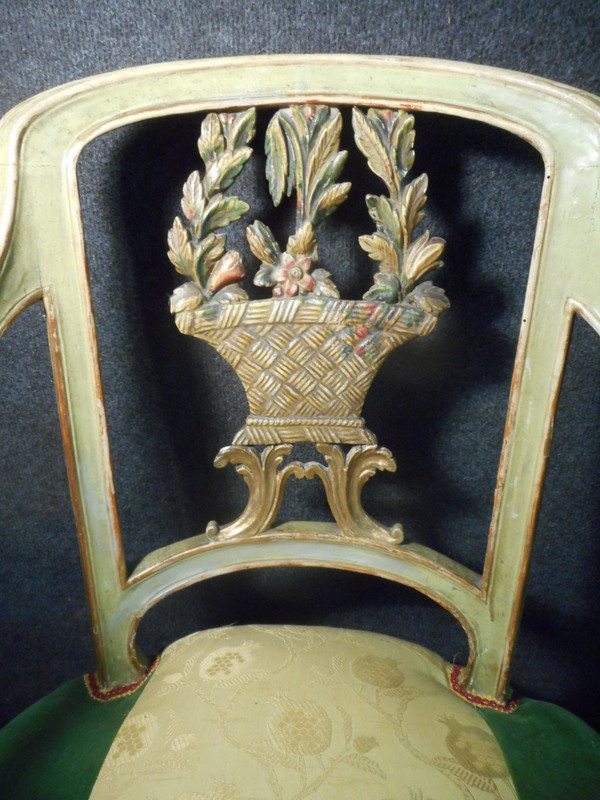 18th Century Provençal Living Room Set In Lacquered And Gilded Wood
