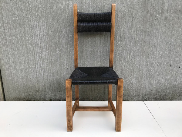 Suite de 4 chaises en paille, circa 1960