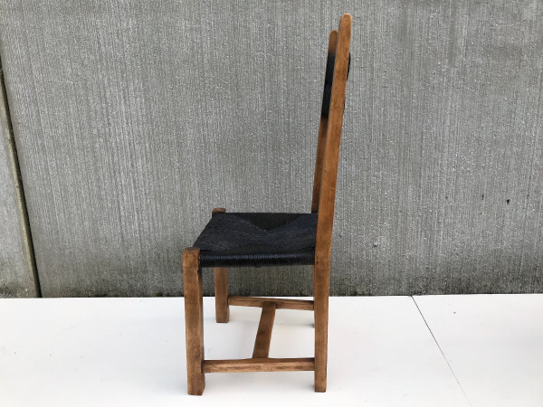 Suite de 4 chaises en paille, circa 1960
