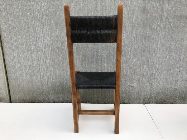 Suite de 4 chaises en paille, circa 1960
