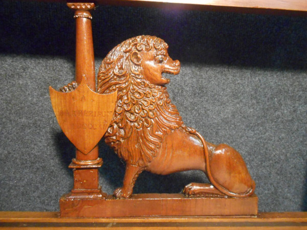 Empire period bench seat in cherry wood Signed and dated