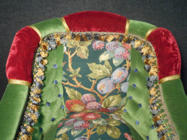 Set da salotto con bottoni d'epoca Napoleone III