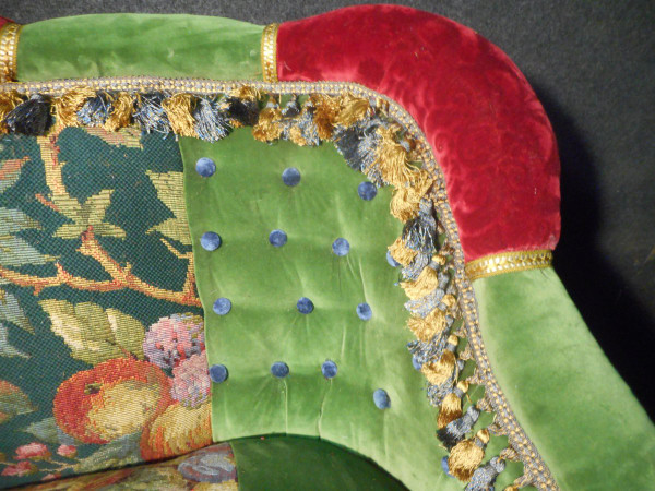 Set da salotto con bottoni d'epoca Napoleone III