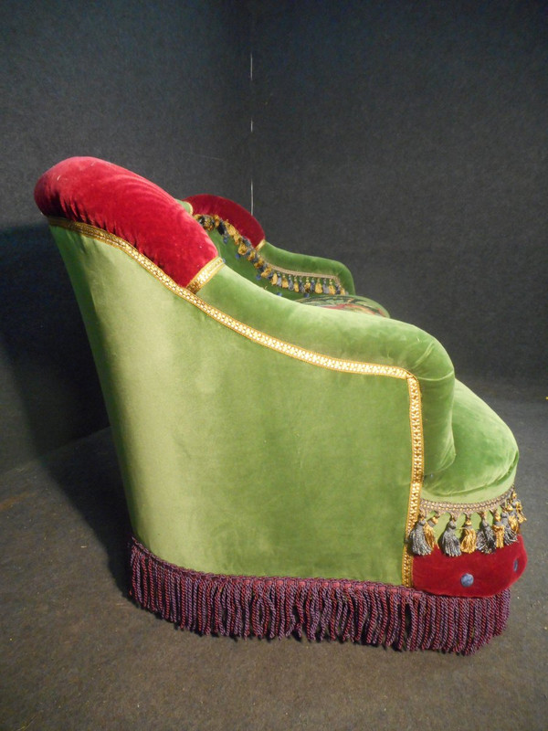 Set da salotto con bottoni d'epoca Napoleone III