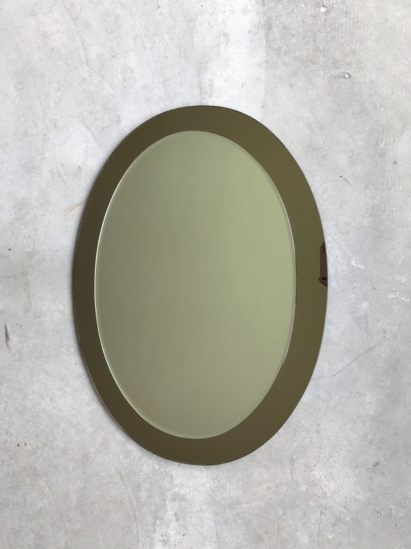 Galvorame Metalvetro mirror, Italy, Circa 1970.