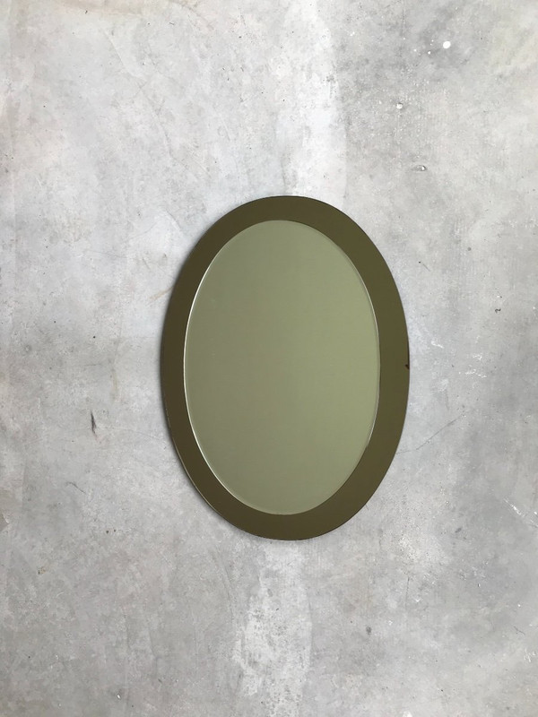 Galvorame Metalvetro mirror, Italy, Circa 1970.