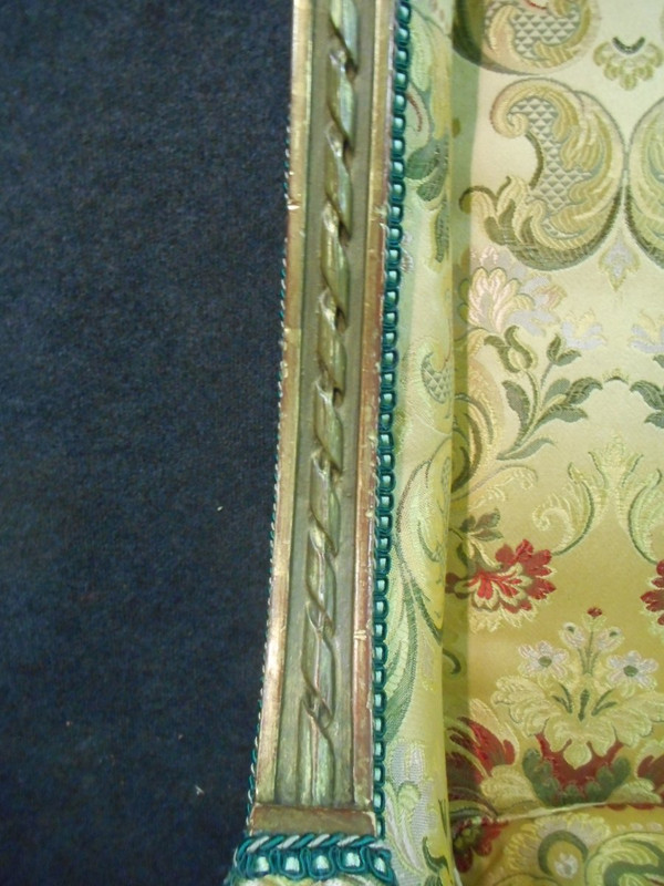 Large Pair Of 19th Century Bergères In Lacquered And Gilded Wood