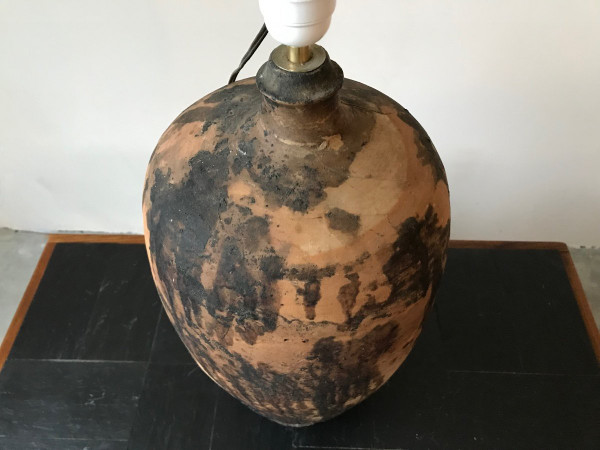 Große Terrakotta-Lampe, 19. Jahrhundert.