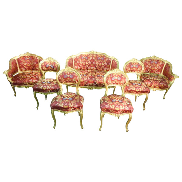 Ensemble De Salon En Bois Doré époque Napoléon III